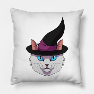 White Witch Cat Pillow