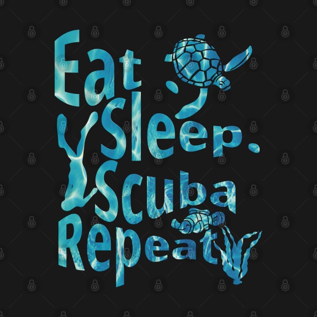 Eat Sleep Scuba Repeat - Scuba Life - Caribbean Edition by RuftupDesigns