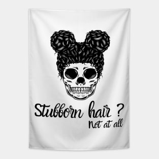 Stubborn hair - Skull hair buns Tapestry