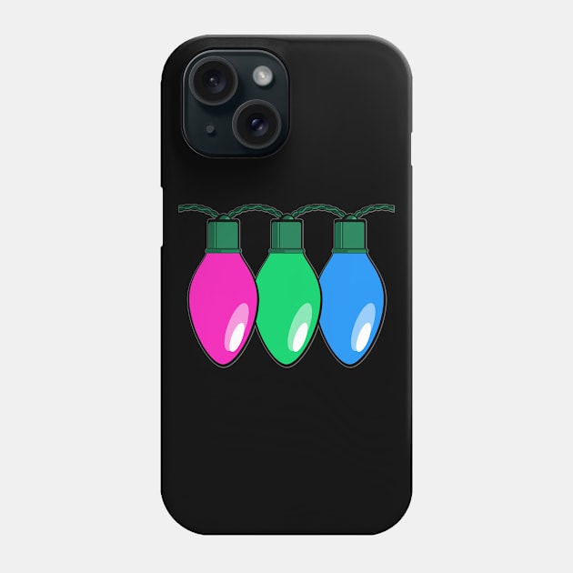 Polysexual Pride Christmas Lights Phone Case by wheedesign