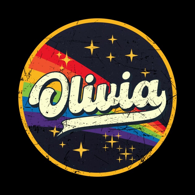 Olivia // Rainbow In Space Vintage Grunge-Style by LMW Art