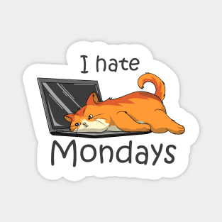 Cat with Laptop on Monday Magnet