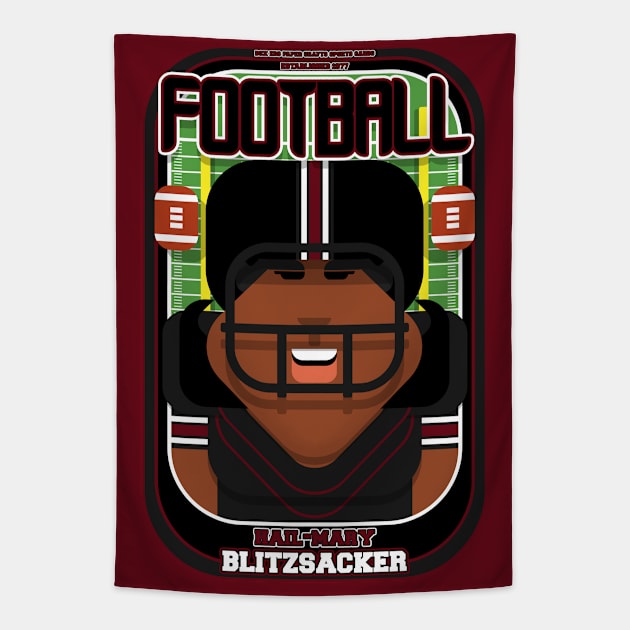 American Football Black and Maroon - Hail-Mary Blitzsacker - Aretha version Tapestry by Boxedspapercrafts