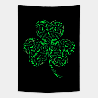 Guns Shamrock Patrick Day Tapestry