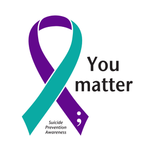 Suicide prevention: You matter ribbon, black type T-Shirt