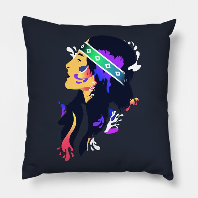 Native Girl Pillow by CJ021