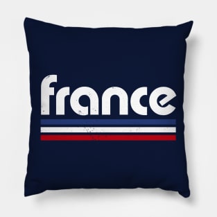 Retro France Football // Vintage Grunge French Pride Word Art Pillow