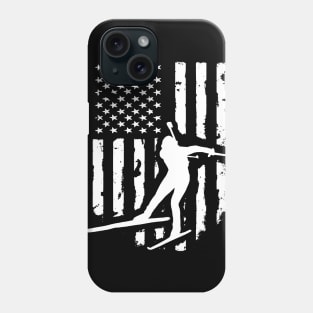 American USA Flag Nordic Ski Phone Case