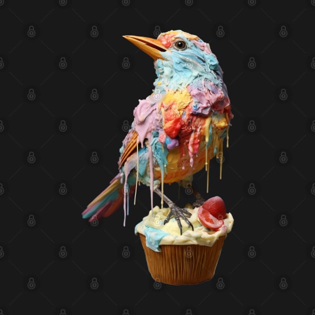 Ice Cream Bird on Cupcake. by Teravitha