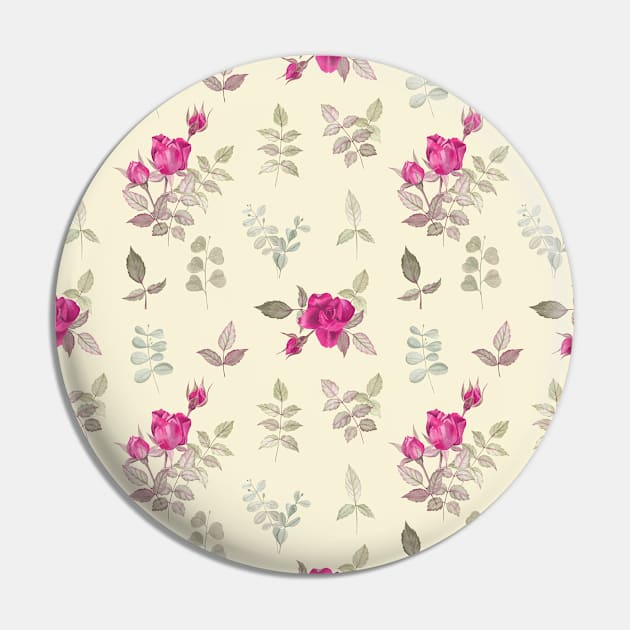 Purple Rosebuds and Leaves on Light Yellow Background (pattern) Pin by Flowersforbear