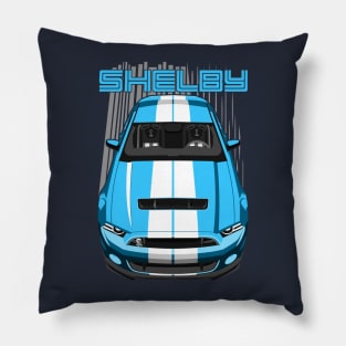 Shelby GT500 S197 - Grabber Blue & White Pillow