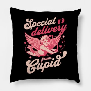 Special Delivery from Cupid - Valentines Day Couples Pregnancy Announcement Pillow