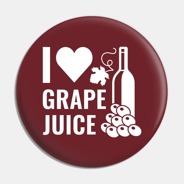 I Love Grape Juice Pin by LuckyFoxDesigns