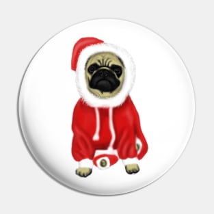 Funny Santa Pug Christmas Dog Lovers Gift Pin