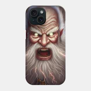 A very fierce and monstrous Santa with red lightning and red eyes Phone Case