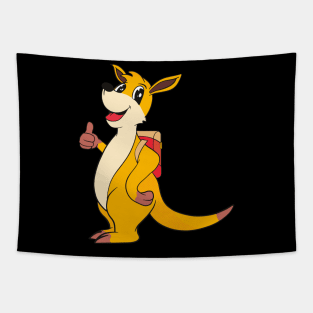 Cartoon Kangaroo Kids School Australia Tapestry