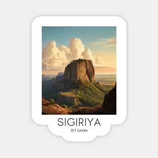 A Vintage Travel Illustration of Sigiriya - Sri Lanka Magnet