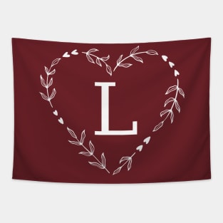 Letter L Flower Monogram Tapestry