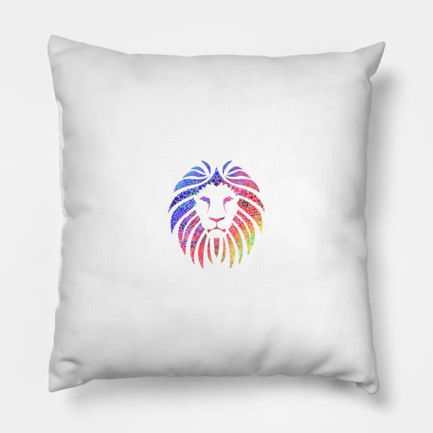 Rainbow Lion Pride White Small Logo Pillow by felixbunny