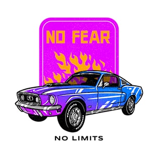 No Fear, No Limits | Retro Vinatge Auto Car Racing Sports T-Shirt