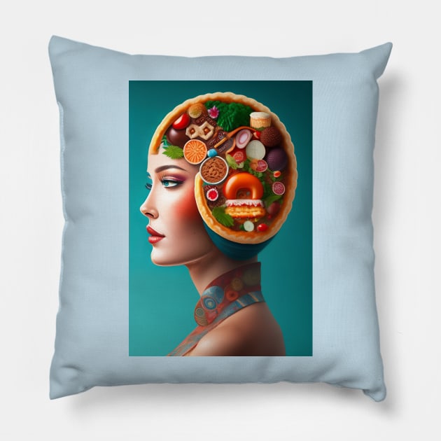 Head anatomy of women with Sweet Treats Pillow by Fun and Cool Tees