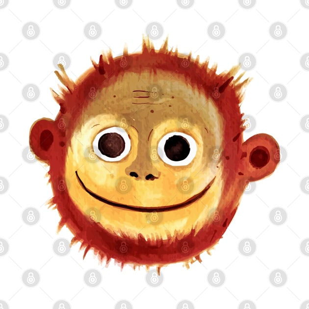 Monkey Face hand Drawn by Mako Design 
