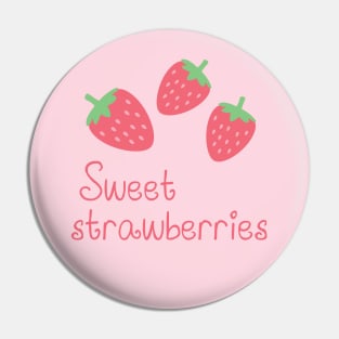 Sweet Strawberries Kawaii Cute Strawberry Pink Pin