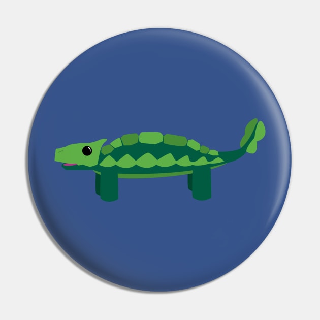 Happy Ankylosaurus Pin by MadArtisan