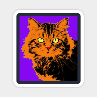 CAT POP ART - VIOLET Magnet