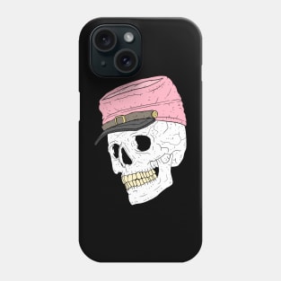 a skull with a pink civil war cap. Phone Case