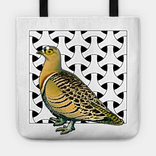 Yellow dove with decorated background Tote