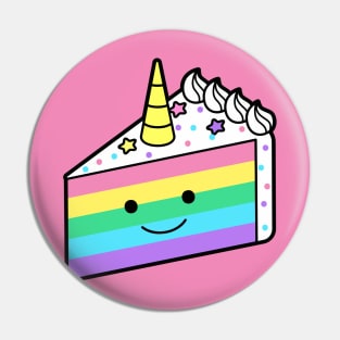 Cute Rainbow Unicorn Cake Doodle Pin