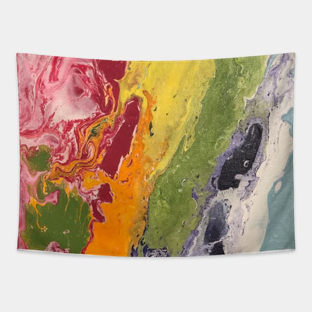 Active Radar Rainbow Colors Abstract Tapestry by InalterataArt