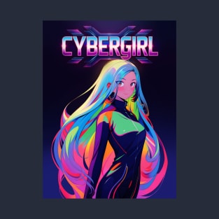 Beautiful Anime Cybergirl Poster T-Shirt