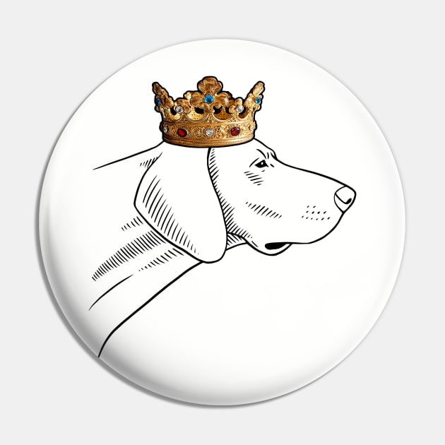 Pointer Dog King Queen Wearing Crown Pin by millersye