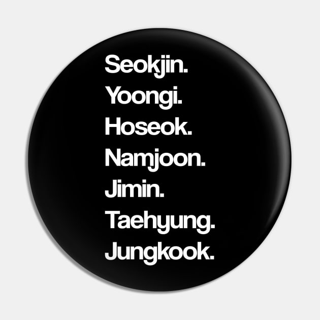 BTS - Members Real Names Pin by Bystanders