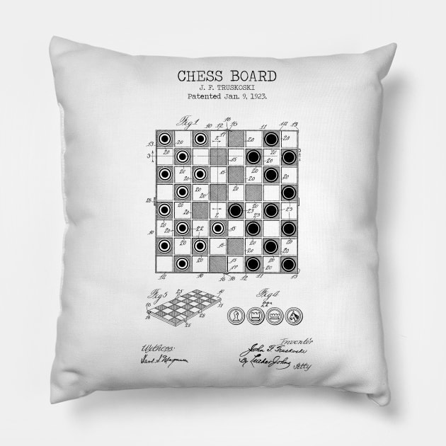 CHESS BOARD patent Pillow by Dennson Creative