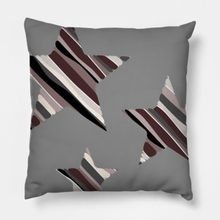 Stars with Wavy Stripes Design Pillow