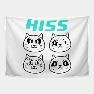 Hiss Funny Band Cat Shirt Tapestry