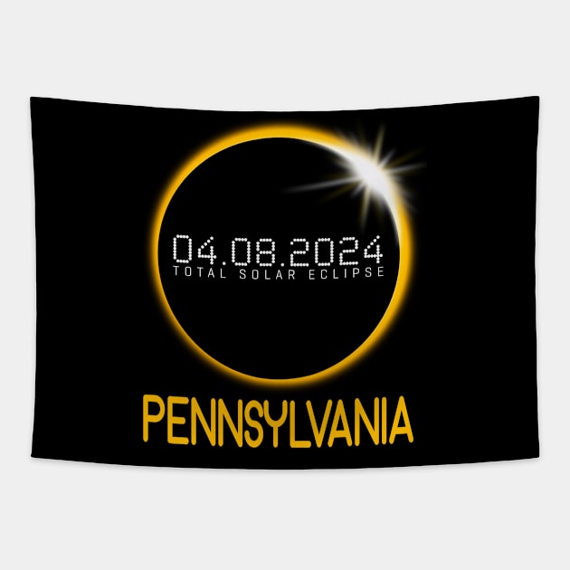 PENNSYLVANIA Totality Total Solar Eclipse April 8 2024 Tapestry by TeeaxArt