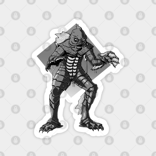 Creature from the Black Lagoon Black and White Magnet by LKSComic