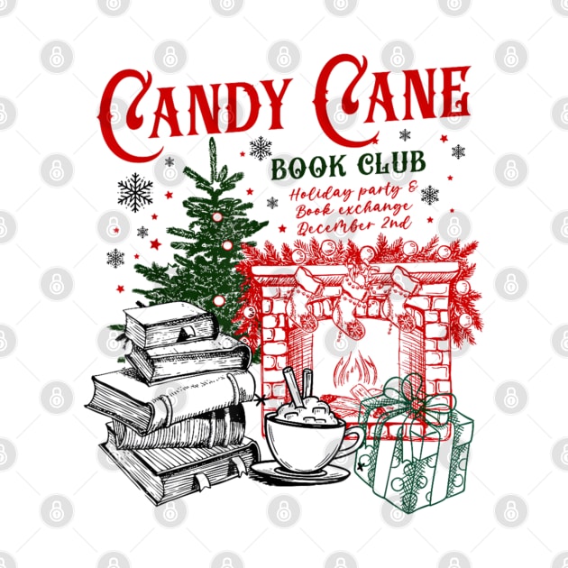 Book Reader Candy Cane Bookish Bookworm - Christmas Reading by Origami Fashion