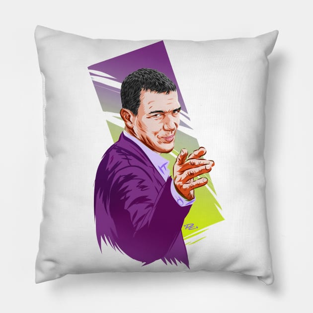 Antonio Banderas - An illustration by Paul Cemmick Pillow by PLAYDIGITAL2020