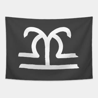 Libra and Aries Double Zodiac Horoscope Signs (White) Tapestry