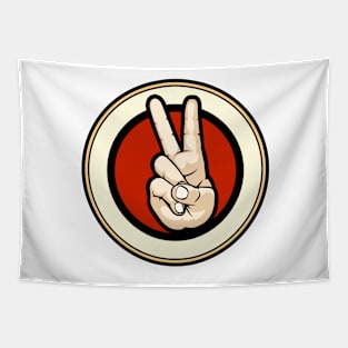 Victory gesture Emblem Tapestry