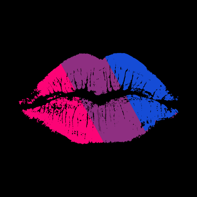 Bi Pride Flag LGBT Party Retro Lips by Kaileymahoney