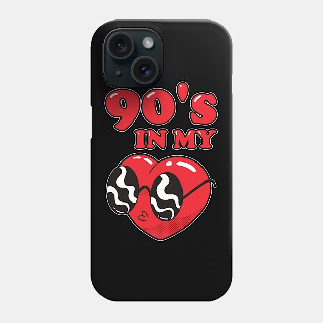 90's Theme Outfit 90s Style 90's In My Heart Phone Case by auviba-design