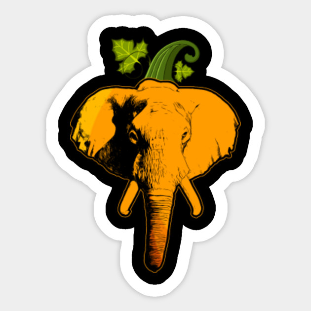 Elephant Pumpkin Shirt Halloween Elephant Halloween Sticker
