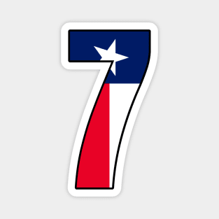 Number 7 Texas Flag Magnet