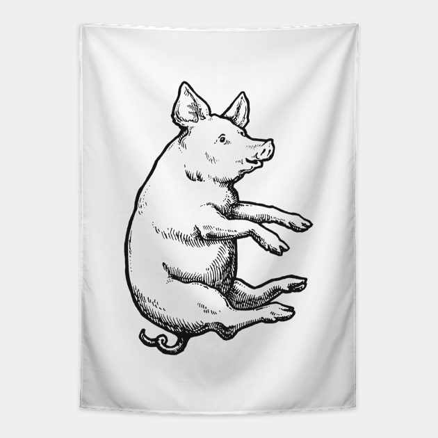 A Levity of Animals: When Pigs Fly Tapestry by calebfaires